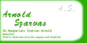 arnold szarvas business card